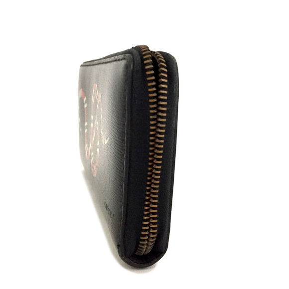 Gucci King Snake Printed Black Leather #75396G15 - Picture 2 of 8